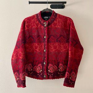 Icelandic Wool Blend Cardigan Sweater, Sise PS